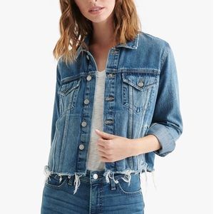 Lucky Brand Frayed Hem Demin Jacket